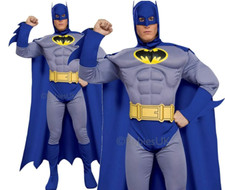 Deluxe Mens Batman Costume Adults Licensed Superhero Fancy Dress Outfit