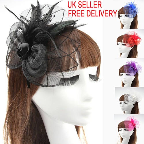Beaded feather hair fascinator - feather,