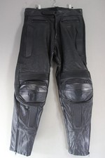 BLACK LEATHER BIKER TROUSERS
