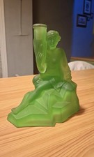 Art Deco Green Glass Lady