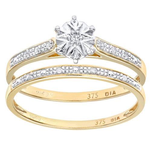 9ct yellow gold - yellow, diamond