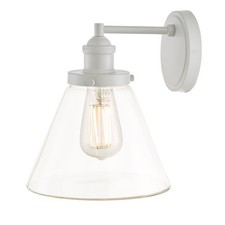 Laura Ashley Isaac Outdoor Wall Light Pale Slate Grey Glass IP44