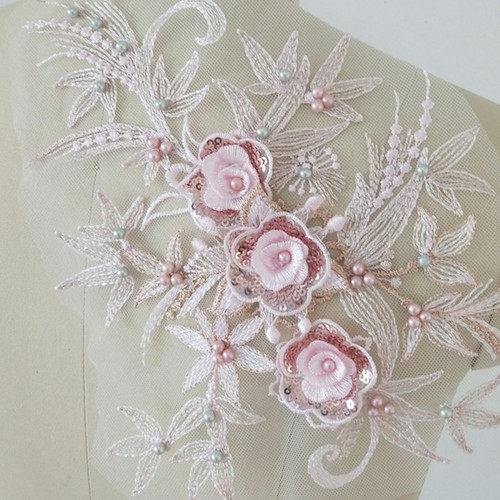 Beaded lace applique - lace,