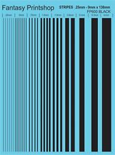 VARIOUS SIZES, MULTI COLOURED STRIPE SETS, WATER SLIDE TRANSFERS, DECALS MODELS