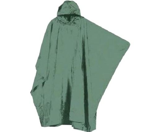 Olive hooded poncho waterproof - olive,