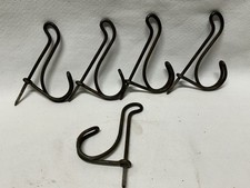 5 Primitive Rustic Farmhouse Twisted Metal Hanging Coat/Misc Double Hooks