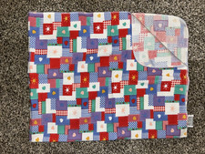 VTG Winnie the Pooh Flannel Patchwork Sun Hearts Print Baby Blanket HTF