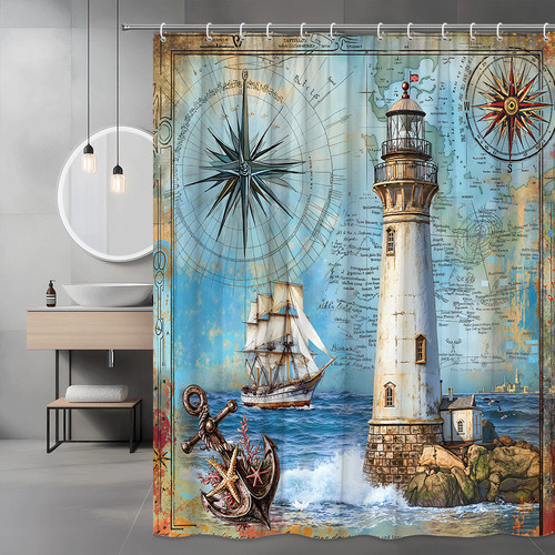 Vintage nautical shower - nautical,