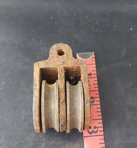 Vintage double brass pulley - double,