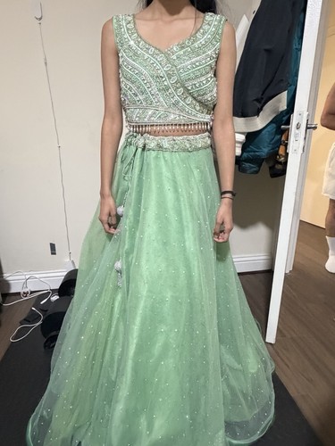 Mint green lehenga - mint,