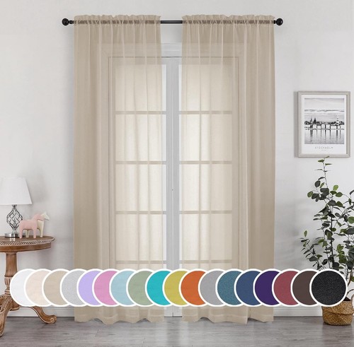 Sheer curtains inches long - sheer,