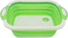 3IN1Collapsible Washing Up Bowl Foldable Chopping Cutting Board Kitchen Camping