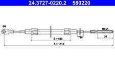 ATE 24.3727-0220.2 Cable, parking brake for BMW