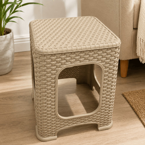 Beige rattan effect plastic - rattan,