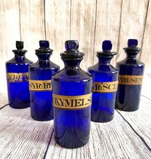 5 x ANTIQUE 1850's APOTHECARY