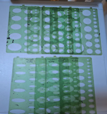 Vintage Drafting Timely No 92 Ellipse Templates x9 15 degrees to 55 degrees