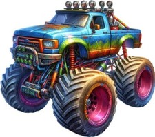 Colourful Monster Truck Wall