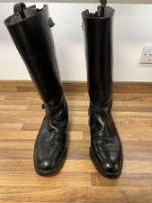 Vintage Original1960s Motorcycle Boots Leather Size 10 Wide Calf