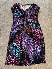 Womens Joanna Hope Dress, Size 16, Purple, Floral, Colourful, Stretch, V-Neck