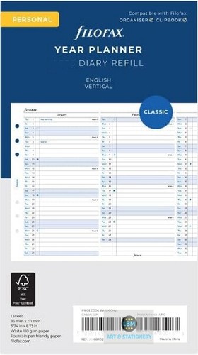 Filofax personal year - filofax, planner