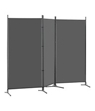 Folding 3 Panels Room Divider Freestanding Wall Privacy Screen Protector Grey