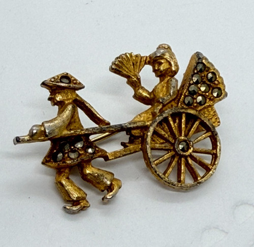 Vintage gold plated - gold, marcasite