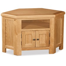 Oakvale Corner TV Unit / Oak Corner Media Stand / Corner TV Cabinet / Corner TV