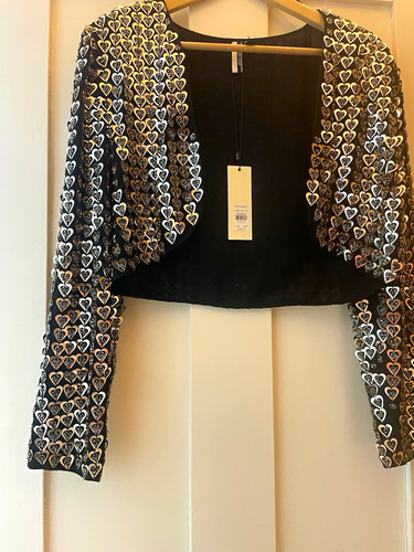 Topshop black velvet - sequin, &