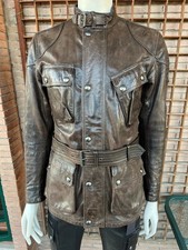 BELSTAFF PANTHER 1966 BlackBrown Made Italy Hand Waxed Leather Jacket 46 ITA S/M