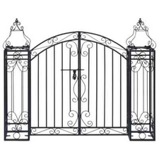 Ornamental Garden Gate Wrought  122x20.5x100cm Trellis Arch Archway W2V5