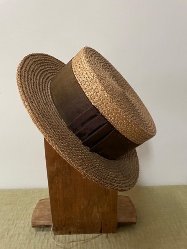 Vintage french straw boater - french,