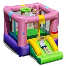 COSTWAY Inflatable Bounce House Kids Bouncy Castle with Slide (Without Blower)