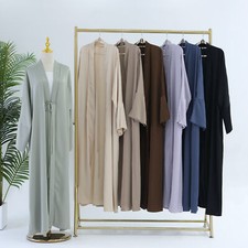 Ramadan Women Open Kimono Abaya Dress Kaftan Dubai Robe Islamic Arab Caftan New