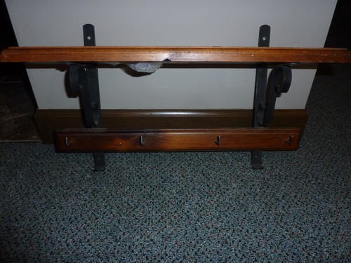 Vintage wood wall shelf - vintage,