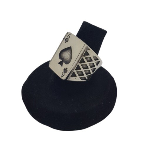 Ace spades ring skull punk - ace,