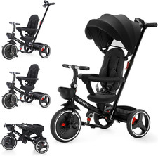 Baby Tricycle 5 in 1 Stroller Push Bike Adjustable Canopy Safety Harness Storage
