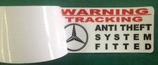  WARNING THEFT STICKER TRACKER MERCEDES TRACKER ANTI THEFT INSIDE WINDOW X2