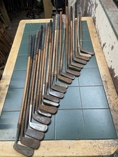 Hickory Golf Clubs X21 Putters Blade Style 1900-1920s Mild Steel Forged Heads