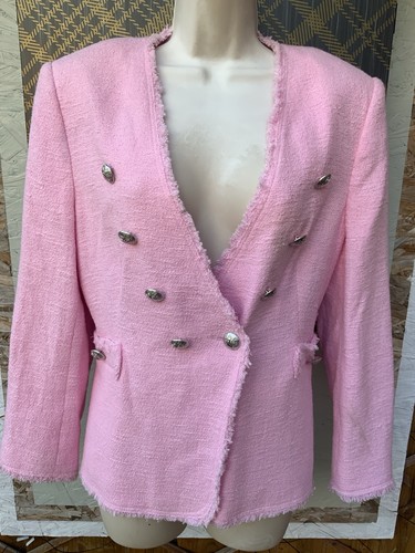 Zara pink tweed military - zara,