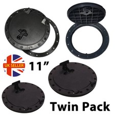 2 x Deck Hatch Plate Black ABS