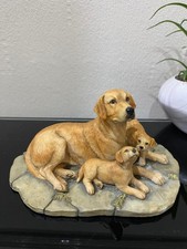 Labrador Mum Mother & Puppies Figurine Statue Dog Ornament Loving Gift