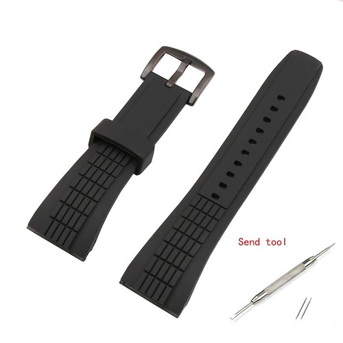 26mm black rubber - rubber, watch