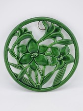 Cast Iron Trivet Ornate Floral