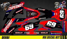 MX Decal Kit For Derbi 50 - SUPERMOT Red