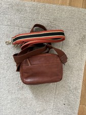 Fat Face The Oslo Camera Bag handbag shoulder brown leather RRP £75 extra strap 