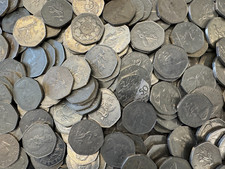 10 Old 50p Coins From the United Kingdom (Various Years)