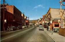 Liberty New York Main Street Bus Regional Terminal 1950s 60s Cars Postcard 30237