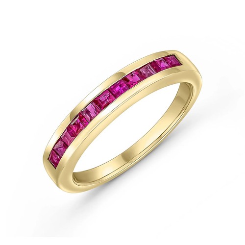 9ct yellow gold square ruby - gold,