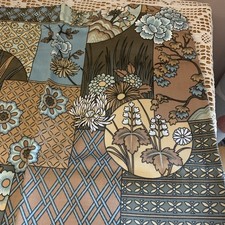 Vintage MCM BHS Curtains Brown, Blue & Tan Colour NOS.66 “ Wide 54 “ Drop