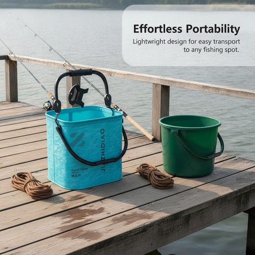 Collapsible fishing bucket - collapsible,